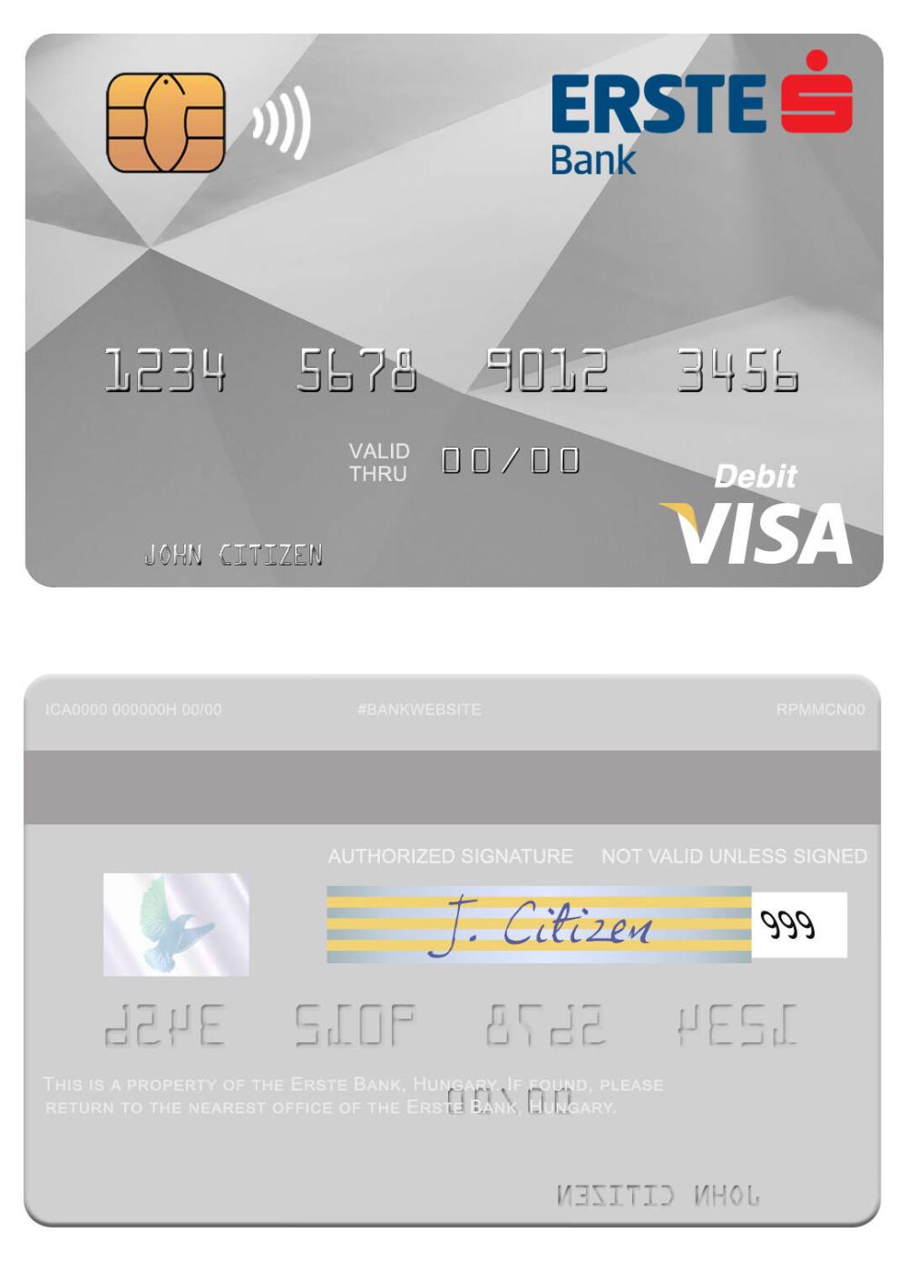 Hungary Erste Bank visa debit card
